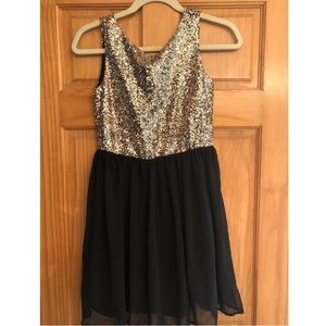 Gold and Black Sequin Dress